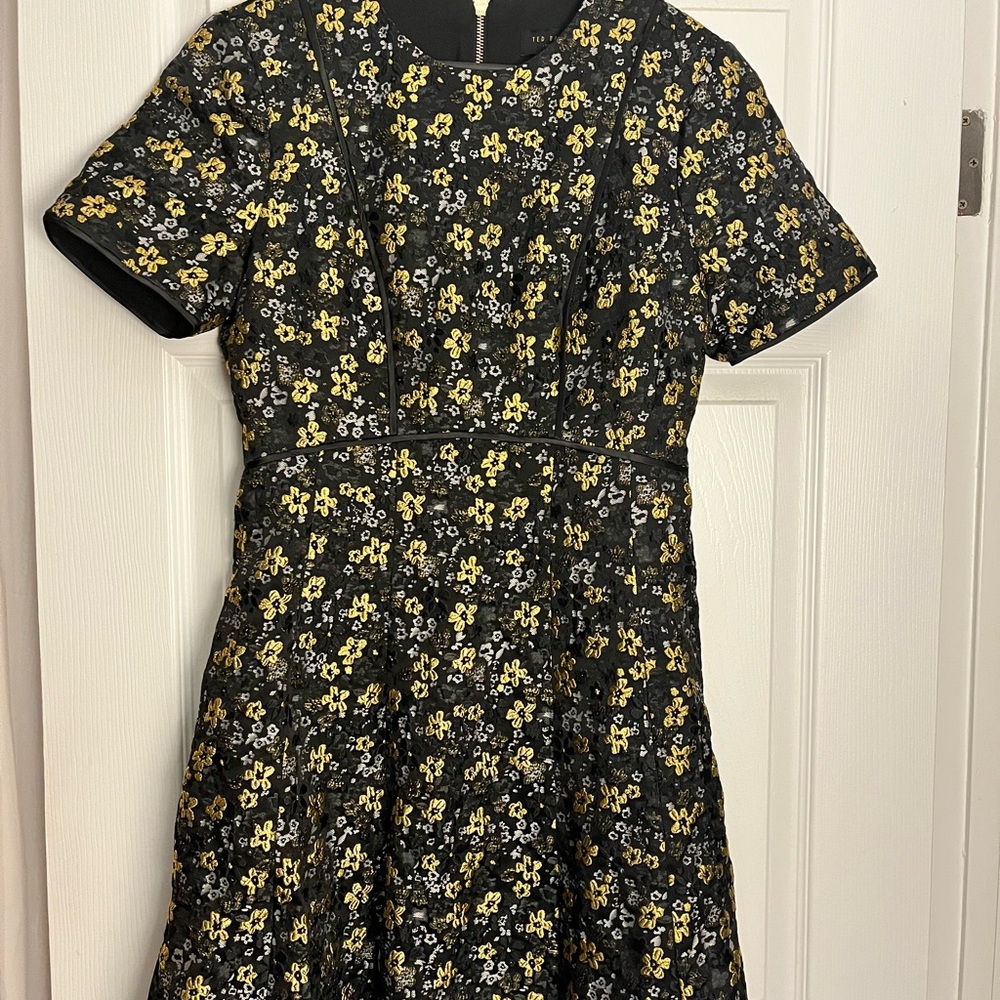 Ted Baker Black and Yellow Floral Dress